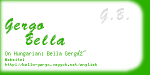 gergo bella business card